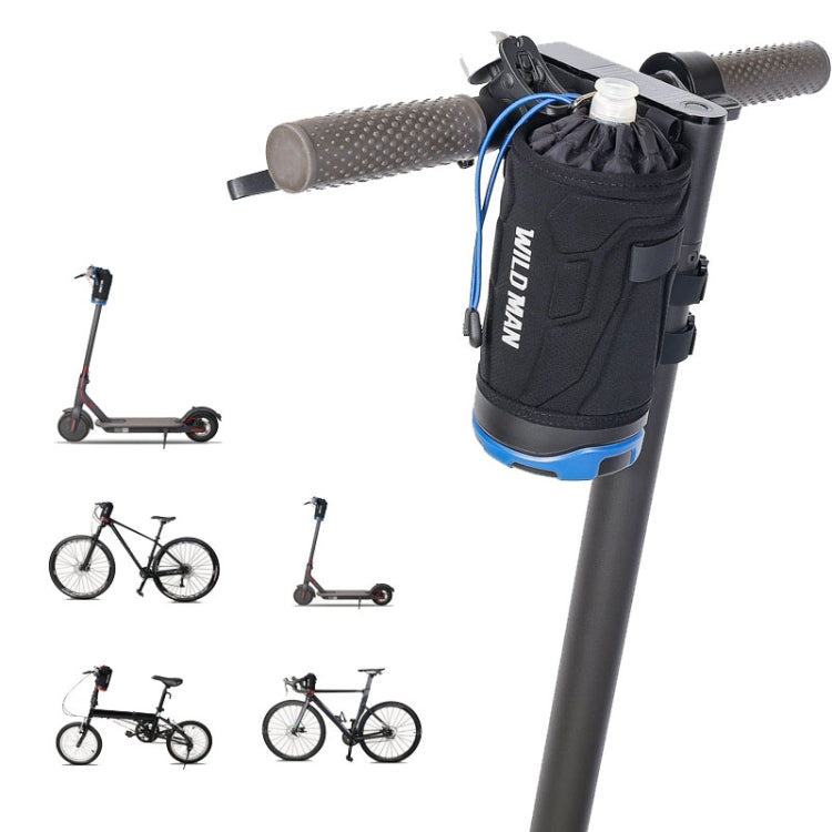 WILD MAN R1 1L Mountain Bike Water Bottle Bag Scooter Handlebar Tool Kit, Black Red, Black Green, Dark Blue