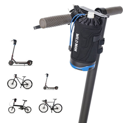 WILD MAN R1 1L Mountain Bike Water Bottle Bag Scooter Handlebar Tool Kit, Black Red, Black Green, Dark Blue