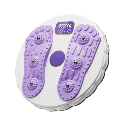 Rotating Waist Disc Twist Machine with Electronic Counter Magnetic Massage for Body Shaping, Green, White + Purple, White + Green