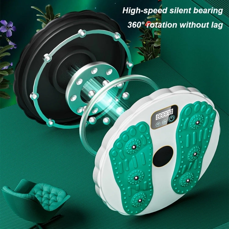 Rotating Waist Disc Twist Machine with Electronic Counter Magnetic Massage for Body Shaping, Green, White + Purple, White + Green
