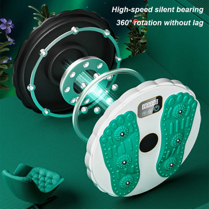 Rotating Waist Disc Twist Machine with Electronic Counter Magnetic Massage for Body Shaping, Green, White + Purple, White + Green
