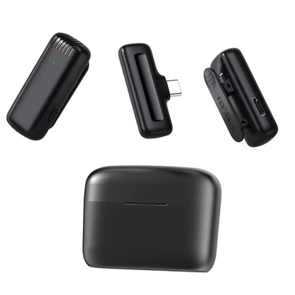 One To Two Outdoor Recording Lavalier Microphone Noise Canceling Wireless Mic For Live Streaming, Type-C, 8 Pin