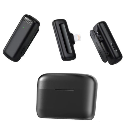 One To Two Outdoor Recording Lavalier Microphone Noise Canceling Wireless Mic For Live Streaming, Type-C, 8 Pin
