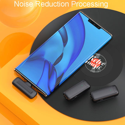 One To Two Outdoor Recording Lavalier Microphone Noise Canceling Wireless Mic For Live Streaming, Type-C, 8 Pin