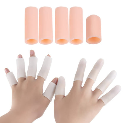 5pcs/Set Gel Finger Cots Hand Joint Crack Protector, Open Style Skin Tone, Open Style White, Close Style Skin Tone, Close Style White