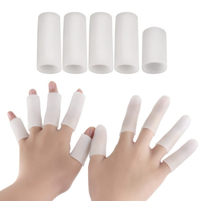5pcs/Set Gel Finger Cots Hand Joint Crack Protector, Open Style Skin Tone, Open Style White, Close Style Skin Tone, Close Style White