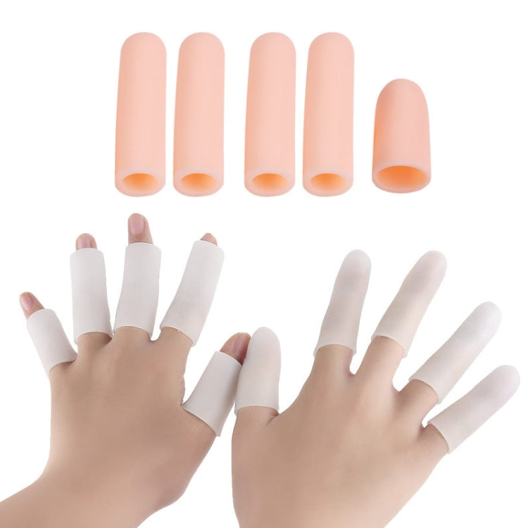 5pcs/Set Gel Finger Cots Hand Joint Crack Protector, Open Style Skin Tone, Open Style White, Close Style Skin Tone, Close Style White