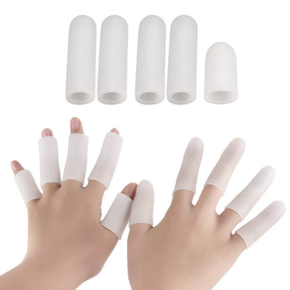 5pcs/Set Gel Finger Cots Hand Joint Crack Protector, Open Style Skin Tone, Open Style White, Close Style Skin Tone, Close Style White