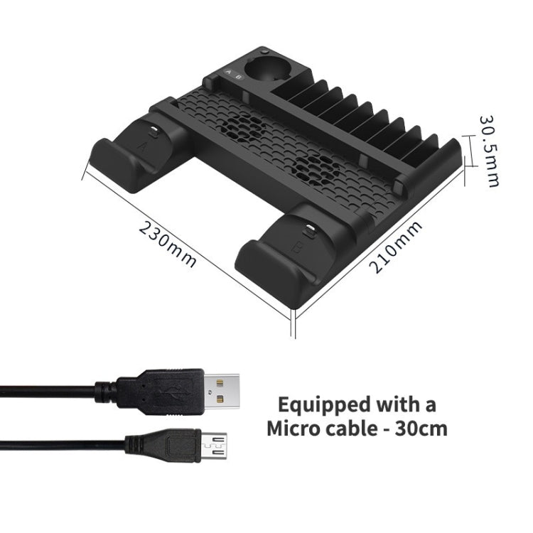 For PS4/PS4 Pro/PS4 Slim Host iplay Dual-seat Charging Multi-function Cooling Base Storage Bracket, HBP-192