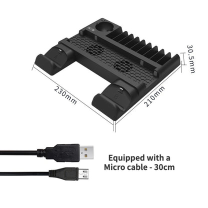 For PS4/PS4 Pro/PS4 Slim Host iplay Dual-seat Charging Multi-function Cooling Base Storage Bracket, HBP-192