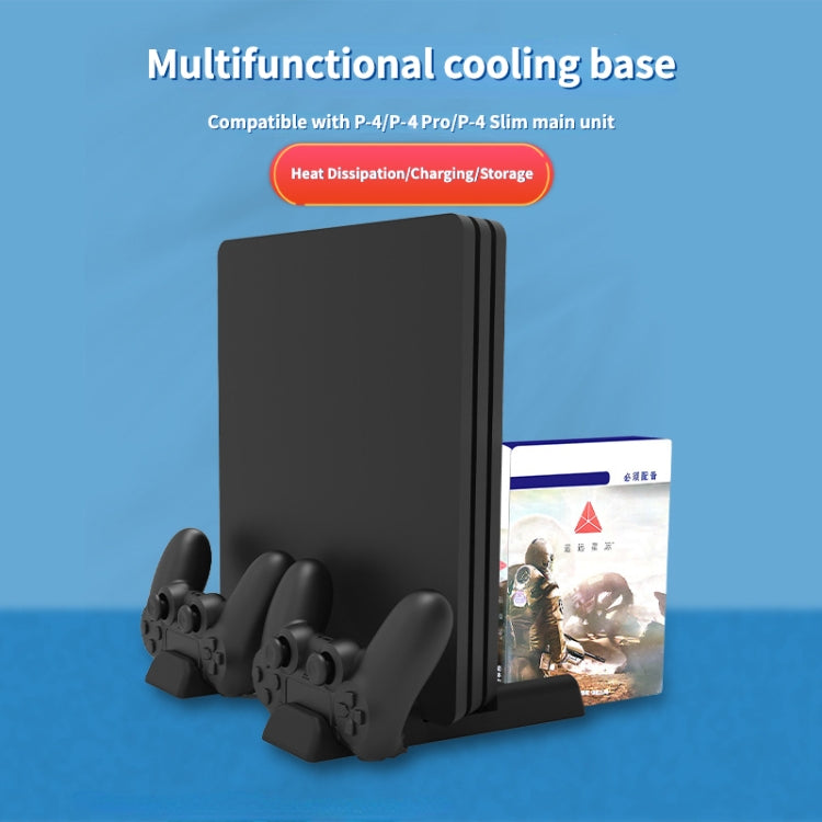 For PS4/PS4 Pro/PS4 Slim Host iplay Dual-seat Charging Multi-function Cooling Base Storage Bracket, HBP-192