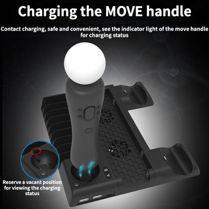 For PS4/PS4 Pro/PS4 Slim Host iplay Dual-seat Charging Multi-function Cooling Base Storage Bracket, HBP-192
