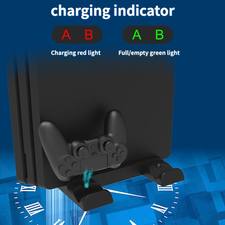 For PS4/PS4 Pro/PS4 Slim Host iplay Dual-seat Charging Multi-function Cooling Base Storage Bracket, HBP-192
