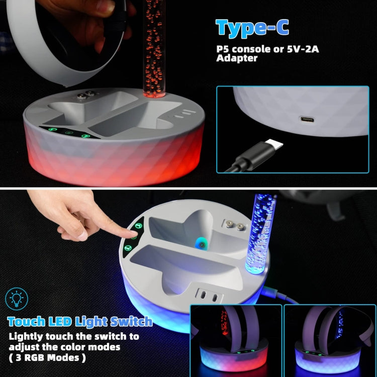 For PS VR2 iplay Colorful Charging Storage Rack Handle Magnetic Charging Base, HBP-505