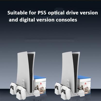 For PS5 iplay Dual-seat Charging and Cooling Base Bracket Storage Rack, HBP-348