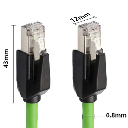 CAT6 Double Shielded Gigabit Industrial Cable Vibration-Resistant And Highly Flexible Drag Chain Cable, 0.5m, 1m, 2m, 3m, 5m, 8m, 10m, 12m, 15m, 18m, 20m, 25m, 30m, 35m, 40m