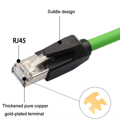 CAT6 Double Shielded Gigabit Industrial Cable Vibration-Resistant And Highly Flexible Drag Chain Cable, 0.5m, 1m, 2m, 3m, 5m, 8m, 10m, 12m, 15m, 18m, 20m, 25m, 30m, 35m, 40m
