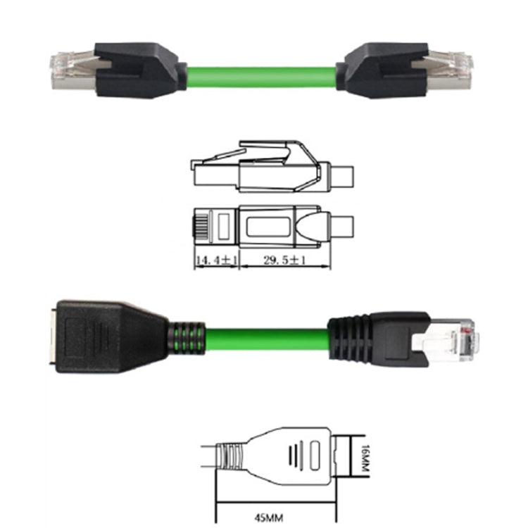 CAT6 Double Shielded Gigabit Industrial Cable Vibration-Resistant And Highly Flexible Drag Chain Cable, 0.5m, 1m, 2m, 3m, 5m, 8m, 10m, 12m, 15m, 18m, 20m, 25m, 30m, 35m, 40m