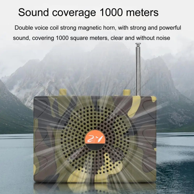 25W  Bluetooth Voice Amplifier Bird Hunting Speaker Supports USB/TF/FM 1000m Remote Control, EU Plug, US Plug
