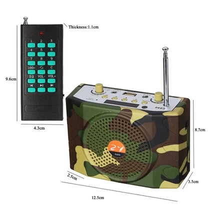 25W  Bluetooth Voice Amplifier Bird Hunting Speaker Supports USB/TF/FM 1000m Remote Control, EU Plug, US Plug
