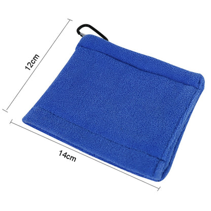 Golf Ball Cleaning Utility Towel Wet And Dry Used Golf Cleaning Terry Towel With Hook, Cleaning Towel Blue