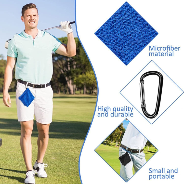 Golf Ball Cleaning Utility Towel Wet And Dry Used Golf Cleaning Terry Towel With Hook, Cleaning Towel Blue