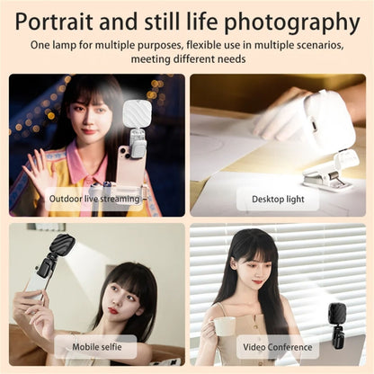 LED Mobile Phone Live Beauty Fill Light USB Charging Camera Pocket Light, Black, White