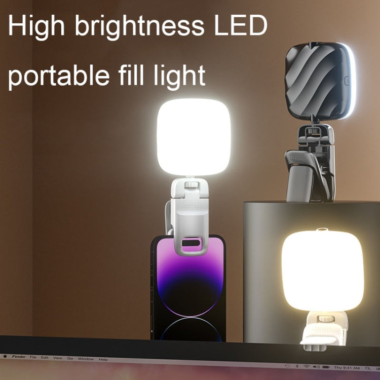 LED Mobile Phone Live Beauty Fill Light USB Charging Camera Pocket Light, Black, White
