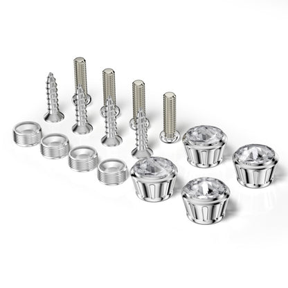 Licence Plate Frame Rhinestone Anti-theft Fixing Nut Cover