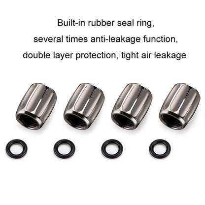 4pcs/set Metal Anti-theft Tyre Core Valve Personalised Conversion Cap, Colorful, Titanium Black, Red, Silver