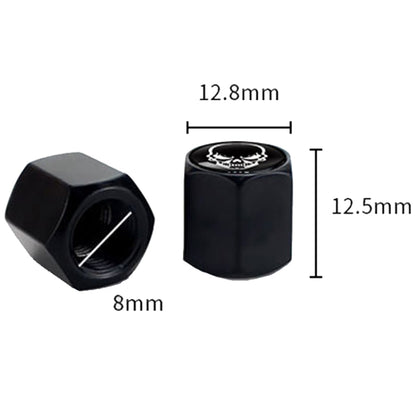 4pcs /Set Skeleton Metal Tire Valve Caps Automobile Modification Universal Valve Core Cover