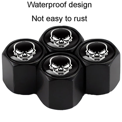 4pcs /Set Skeleton Metal Tire Valve Caps Automobile Modification Universal Valve Core Cover