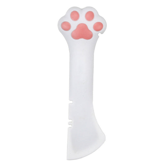 Cartoon Cats Paw Design Can Opener Multi-Function Can Opener Pet Tableware, Spoon (White), Spoon (Gray)