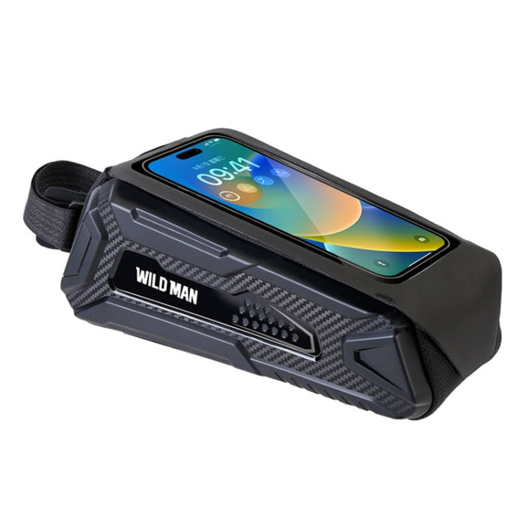 WILD MAN M90 EVA Hard Shell Mountain Bike Mobile Phone Touch Screen Waterproof Front Beam Bag, M90 (Black Gray), M90 (Black Red)
