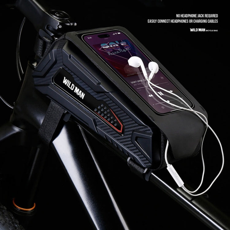 WILD MAN M90 EVA Hard Shell Mountain Bike Mobile Phone Touch Screen Waterproof Front Beam Bag, M90 (Black Gray), M90 (Black Red)