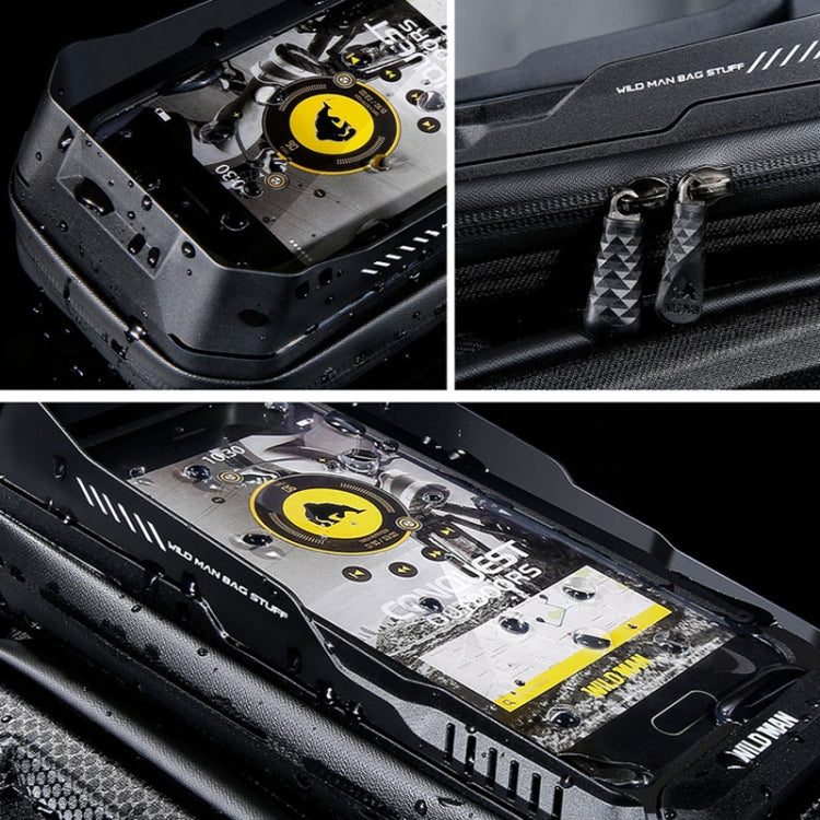 WILD MAN XT6 1.2L Mountain Bike EVA Hard Shell Waterproof Phone Touch Screen Top Tube Bag, XT6 (Solar), XT6 (Twill)