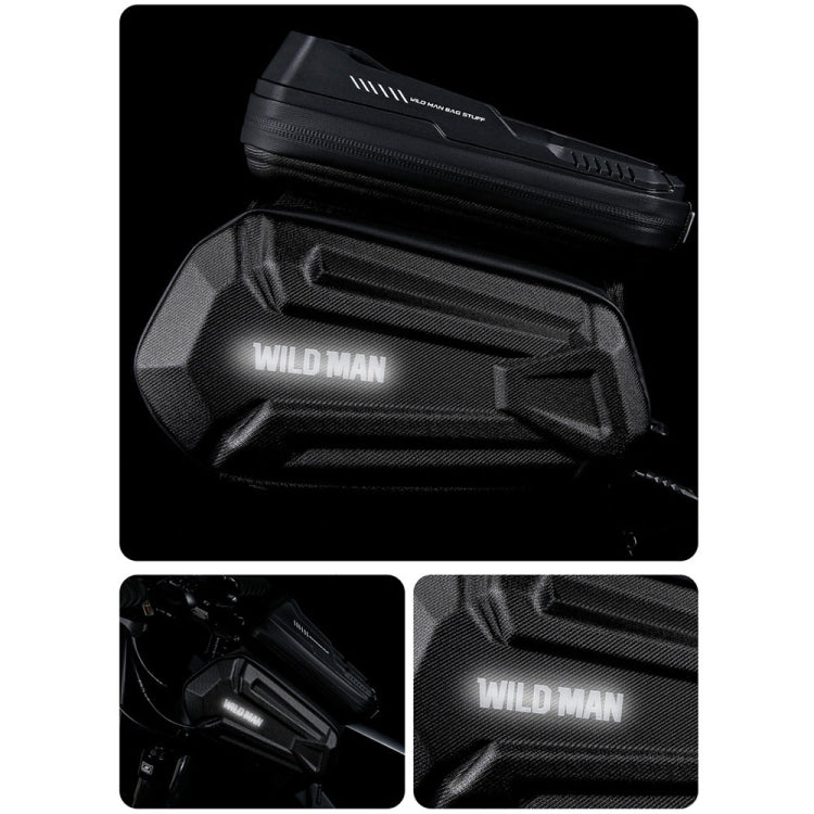 WILD MAN XT6 1.2L Mountain Bike EVA Hard Shell Waterproof Phone Touch Screen Top Tube Bag, XT6 (Solar), XT6 (Twill)