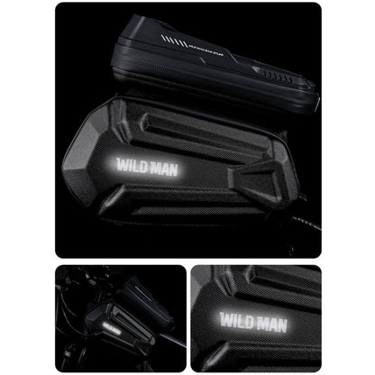 WILD MAN XT6 1.2L Mountain Bike EVA Hard Shell Waterproof Phone Touch Screen Top Tube Bag, XT6 (Solar), XT6 (Twill)