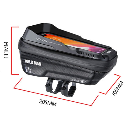 WILD MAN XT2S 1L EVA Hard Shell Mountain Bike Front Beam Bag Cycling Waterproof Phone Bag, XT2S