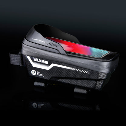 WILD MAN ES12 1L Mountain Bike Front Beam Bag Bicycle Waterproof Phone Saddle Bag, ES12 (Black), ES12 (Red), ES12 (Grey), ES12 (Blue)