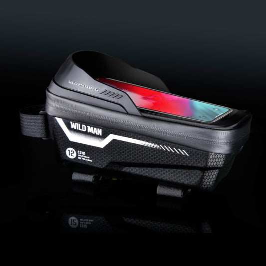 WILD MAN ES12 1L Mountain Bike Front Beam Bag Bicycle Waterproof Phone Saddle Bag, ES12 (Black), ES12 (Red), ES12 (Grey), ES12 (Blue)