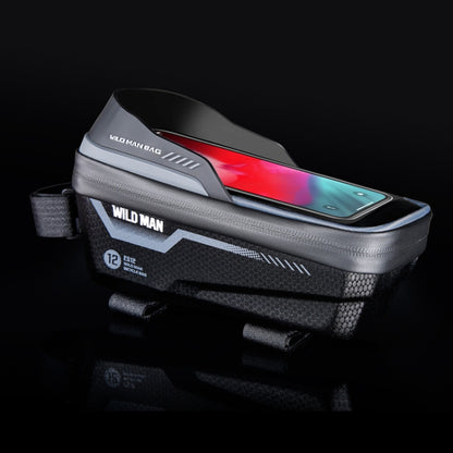 WILD MAN ES12 1L Mountain Bike Front Beam Bag Bicycle Waterproof Phone Saddle Bag, ES12 (Black), ES12 (Red), ES12 (Grey), ES12 (Blue)