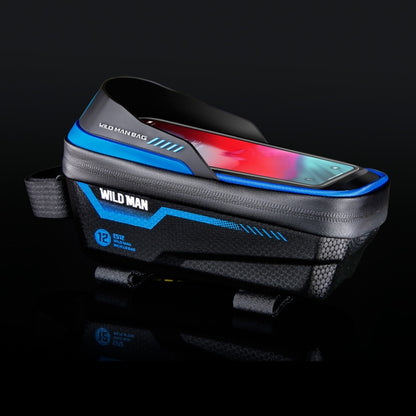 WILD MAN ES12 1L Mountain Bike Front Beam Bag Bicycle Waterproof Phone Saddle Bag, ES12 (Black), ES12 (Red), ES12 (Grey), ES12 (Blue)
