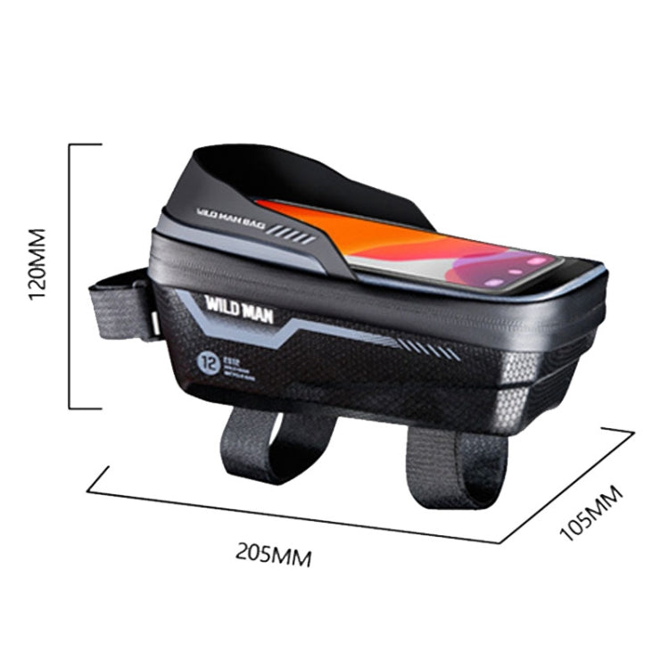 WILD MAN ES12 1L Mountain Bike Front Beam Bag Bicycle Waterproof Phone Saddle Bag, ES12 (Black), ES12 (Red), ES12 (Grey), ES12 (Blue)