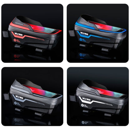 WILD MAN ES12 1L Mountain Bike Front Beam Bag Bicycle Waterproof Phone Saddle Bag, ES12 (Black), ES12 (Red), ES12 (Grey), ES12 (Blue)