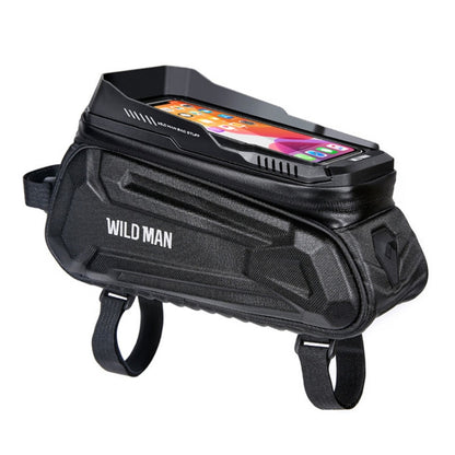 WILD MAN XT5 1.2L EVA Hard Shell Bike Front Beam Bag Touch Screen Phone Waterproof Bag, XT5 (Twill), XT5 (Solar)