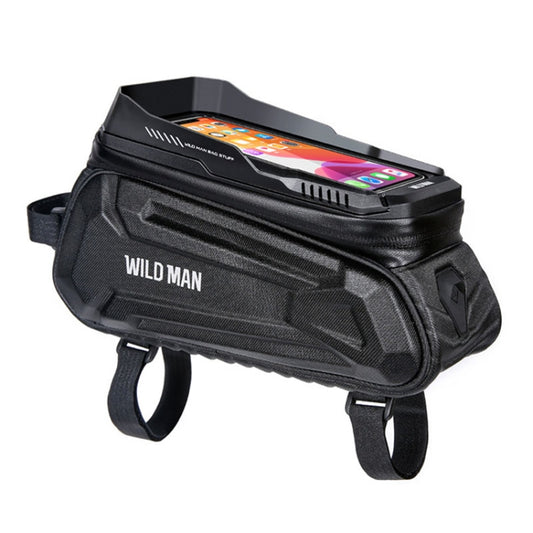 WILD MAN XT5 1.2L EVA Hard Shell Bike Front Beam Bag Touch Screen Phone Waterproof Bag, XT5 (Twill), XT5 (Solar)