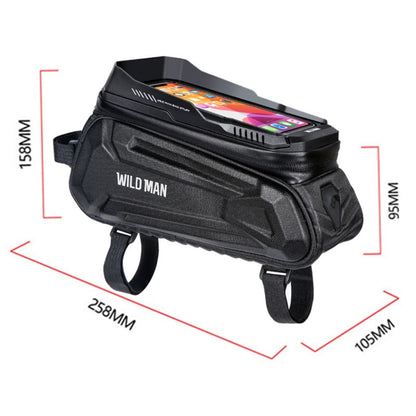 WILD MAN XT5 1.2L EVA Hard Shell Bike Front Beam Bag Touch Screen Phone Waterproof Bag, XT5 (Twill), XT5 (Solar)