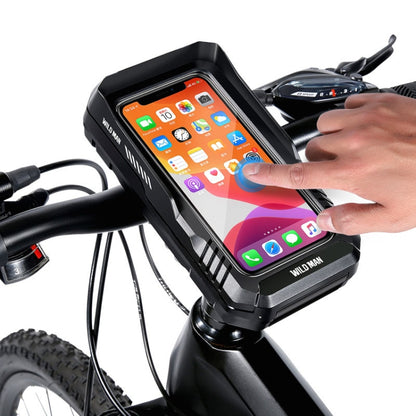 WILD MAN FK4 0.5L EVA Hard Shell Bicycle Waterproof Case Handlebar Phone Touch Screen Holder, FK4