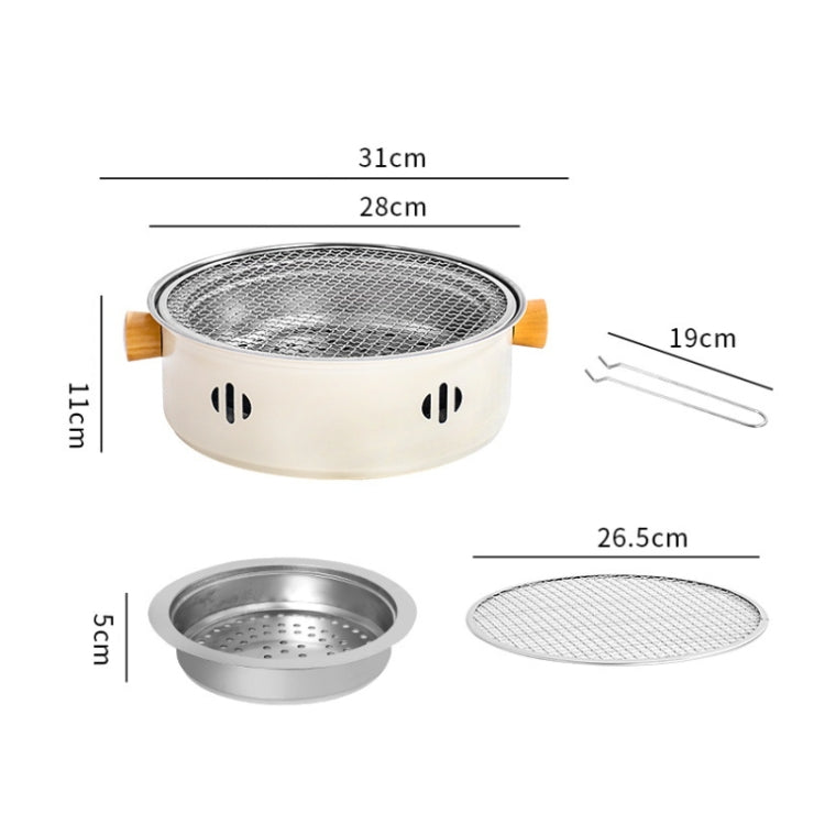 Charcoal Grill Stainless Steel Outdoor Camping Cooking Tea Around The Stove Barbecue Stove, Style B